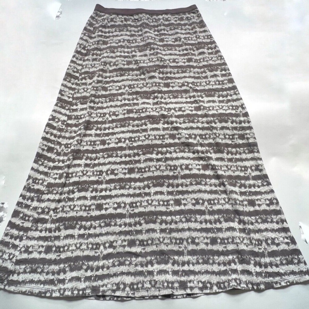 Fresh Produce Maxi Skirt Size XL Purple Gray Pull On Elastic Waist 100% Cotton